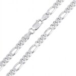 55cm Figaro rhodinierte Kette