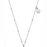 Srebrny naszyjnik kwiatek i motyl