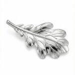 Silberne Brosche Blatt