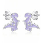 Silberne Dinosaurier-Ohrringe