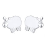 Silberne Schaf-Ohrringe mit Emaille