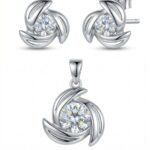 Silbernes Set mit Zirkonia