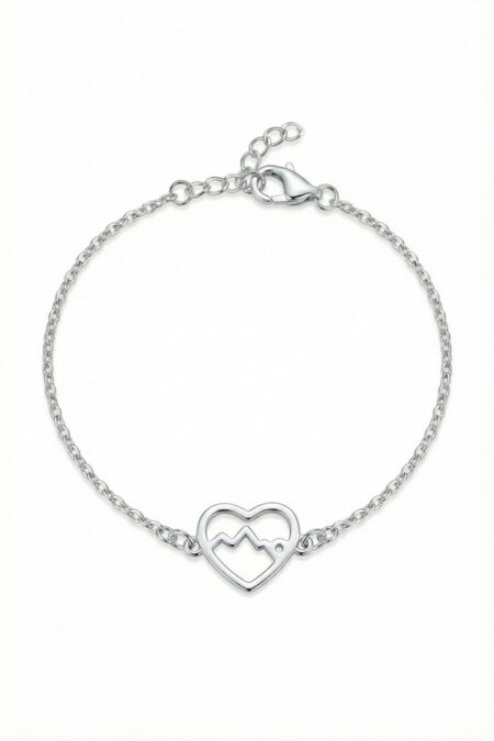 Srebrna bransoletka celebrytka góry w sercu