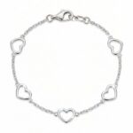 Srebrna bransoletka serca