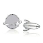 Silberne Ohrringe Planet und Rakete