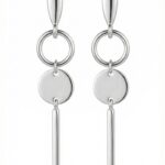 Moderne elegante silberne Ohrringe