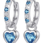 Silberne Herz-Kreolen, kleine Kreolen mit Zirkonia