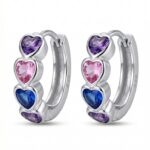 Srebrne kolczyki serca, koła, kółeczka z cyrkoniami