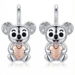 Silberne Koala-Ohrringe, Roségold