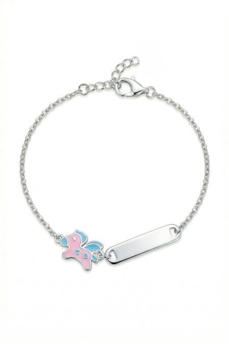 Srebrna bransoletka dziecięca z konikiem
