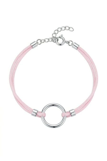 Silberarmband mit Kreis an einer Kordel