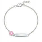 Srebrna bransoletka dziecięca z kwiatuszkiem