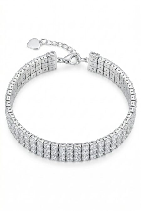 Srebrna bransoletka z cyrkoniami