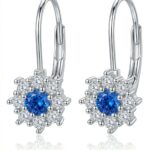 Silberne Blumen-Ohrringe mit Zirkonia