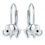 Silberne Elefanten-Ohrringe mit Zirkonia