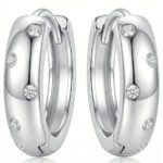 Silberne Creolen, Ringe, kleine Kreolen mit Zirkonia