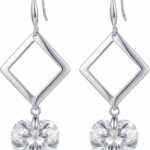 Silberne Herzohrringe mit Zirkonia