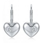 Silberne Herz-Ohrringe, Herzchen mit Zirkonia