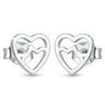 Silberne Ohrringe Berge im Herzen