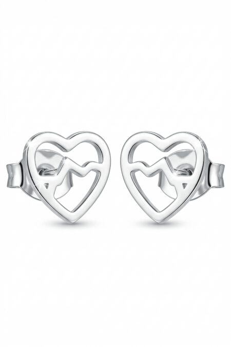 Silberne Ohrringe Berge im Herzen