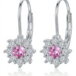 Silberne Blumen-Ohrringe mit Zirkonia