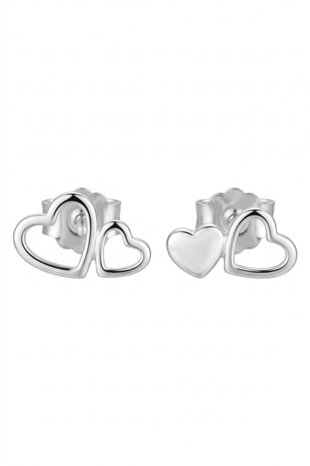 Silberne Herz-Ohrringe
