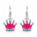 Silberne Kronen-Ohrringe mit Zirkonia