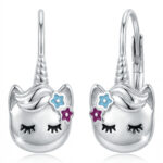 Silberne Einhorn-Ohrringe