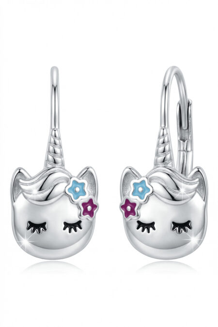 Silberne Einhorn-Ohrringe