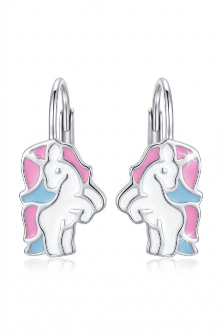 Silberne Einhorn-Ohrringe