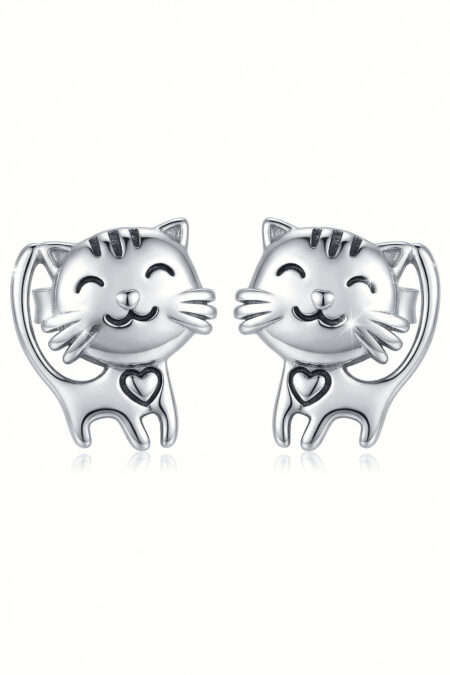 Silberne Ohrringe Katzen
