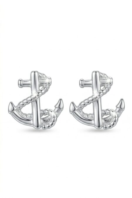 Srebrne kolczyki kotwice