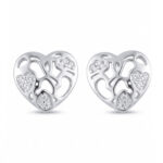 Srebrne kolczyki serduszka z cyrkoniami