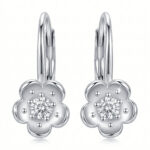 Silberne Blumen-Ohrringe mit Zirkonia