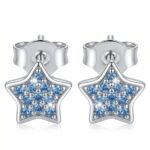 Silberne Stern-Ohrringe mit Zirkonia