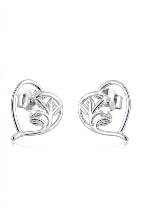 Silberne Herz-Ohrringe