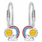 Silberohrringe Sonne, Wolke, Regenbogen