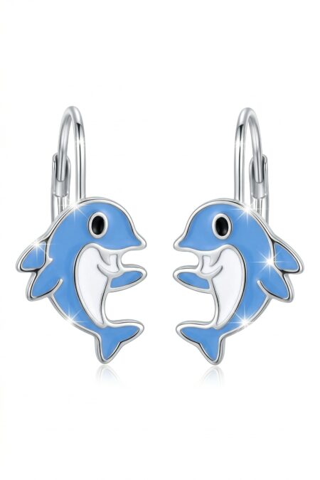 Silberne Delfin-Ohrringe