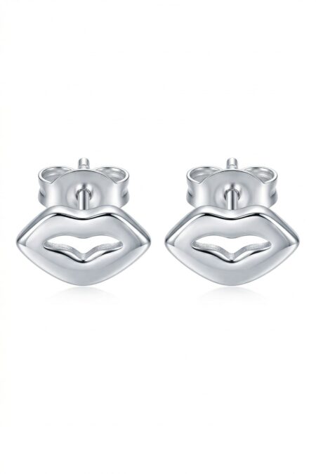 Silberne Lippen-Ohrringe