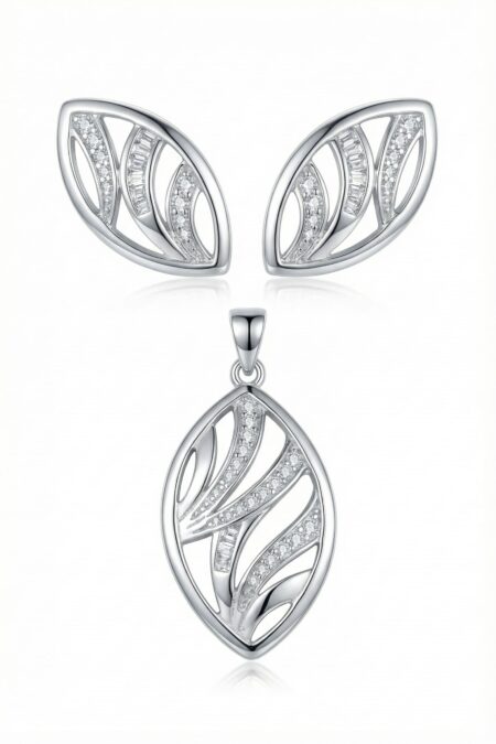 Srebrny komplet z cyrkoniami