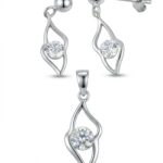 Silbernes Set mit Zirkonia