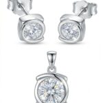 Silbernes Set mit Zirkonia