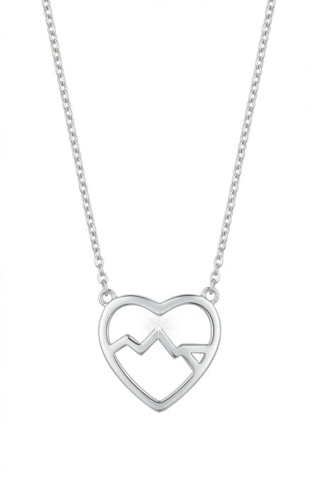 Srebrny naszyjnik celebrytka góry w sercu