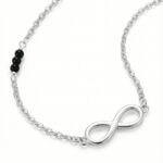 Silberne Halskette Unendlichkeit mit Onyx