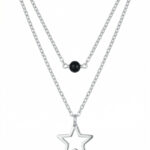 Silberne Halskette Stern mit Onyx