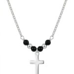 Silberne Kreuz-Halskette mit Onyx