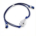 Srebrna bransoletka żaglówka na sznurku