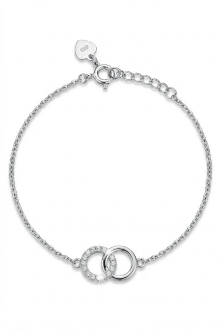 Srebrna bransoletka kółka z cyrkoniami