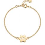 Srebrna bransoletka łapka pozłacana