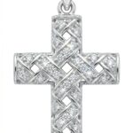 Silberner Kreuzanhänger mit Zirkonia